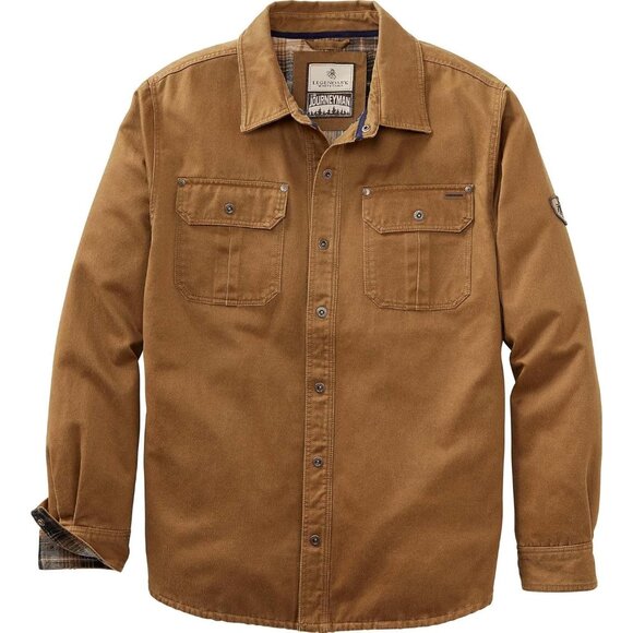 Mens Barley Whitetails Flannel Lined Shirt Jacket Waxed Cotton Water Resis - Picture 6 of 7